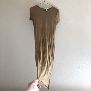 SOLD Olive Midi Body-con T-Shirt Dress